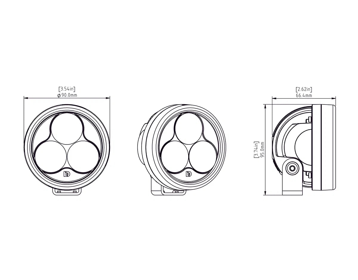 D3 LED-Abblendlicht- und Fernlichtmodul (Paar)